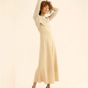 New Free  People Women's Rope Strap Halter Midi Dress Size L top not included